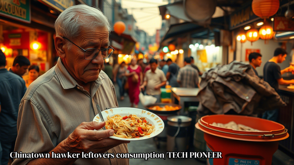 chinatown hawker leftovers consumption